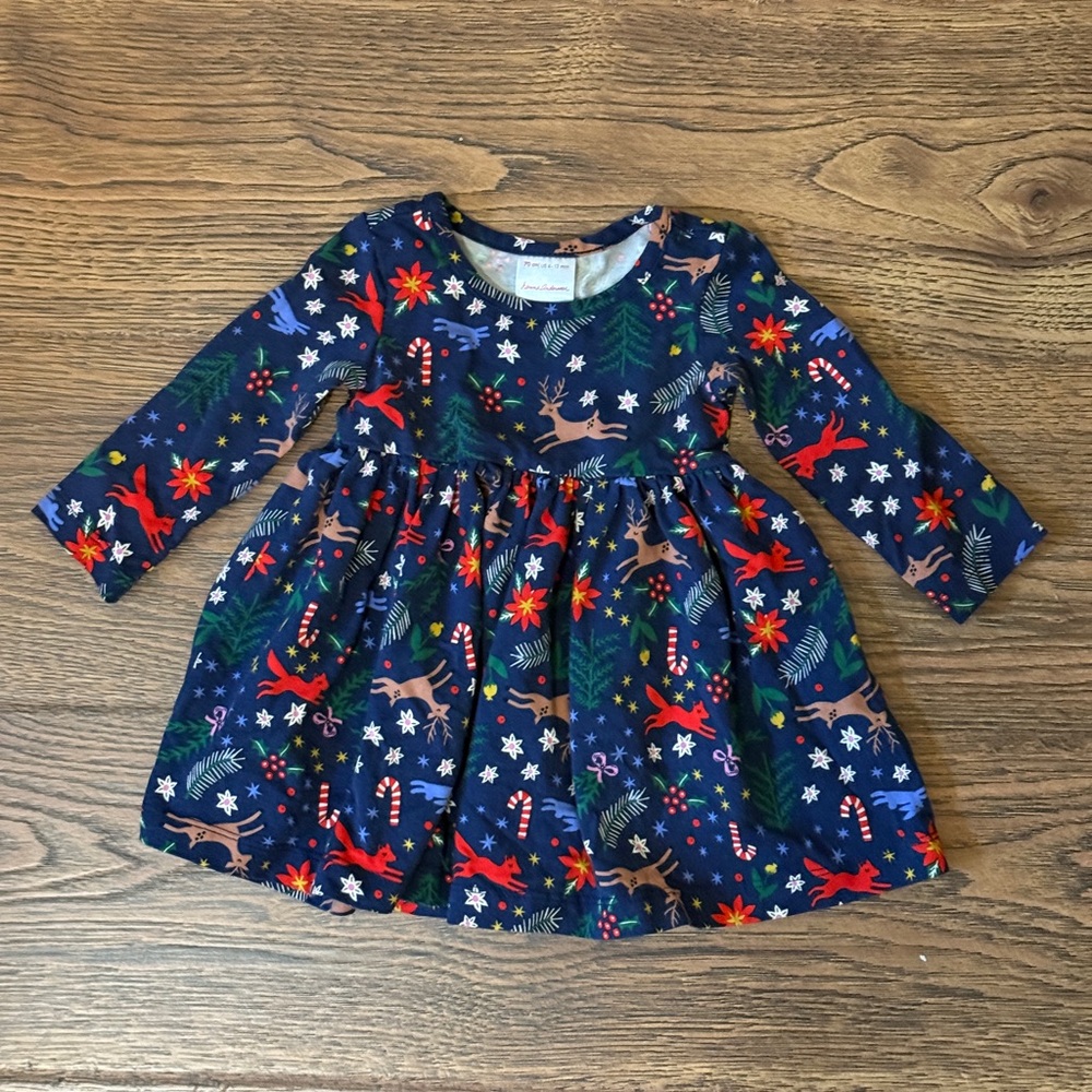 Hanna Andersson Festive Christmas Dress, 6-12 mo